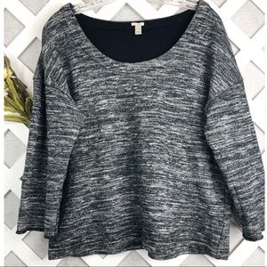 J.Crew Gray 3/4 Sleeve Sweater Size Large